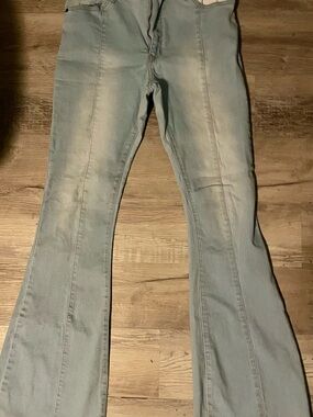 Light Blue Women's Wide-Leg Denim Jeans